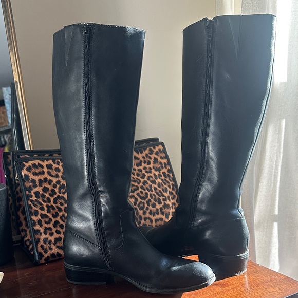 Ralph Lauren Masika Black Leather Riding Boot-8 - Picture 4 of 5